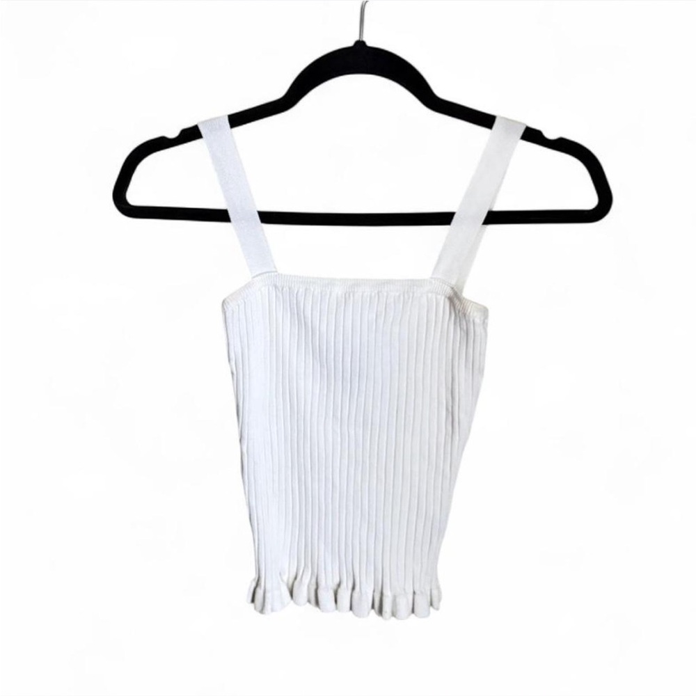 Forever 21 White Ribbed Camisole Top